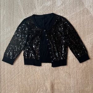 Black Y2K Sequin Cardigan